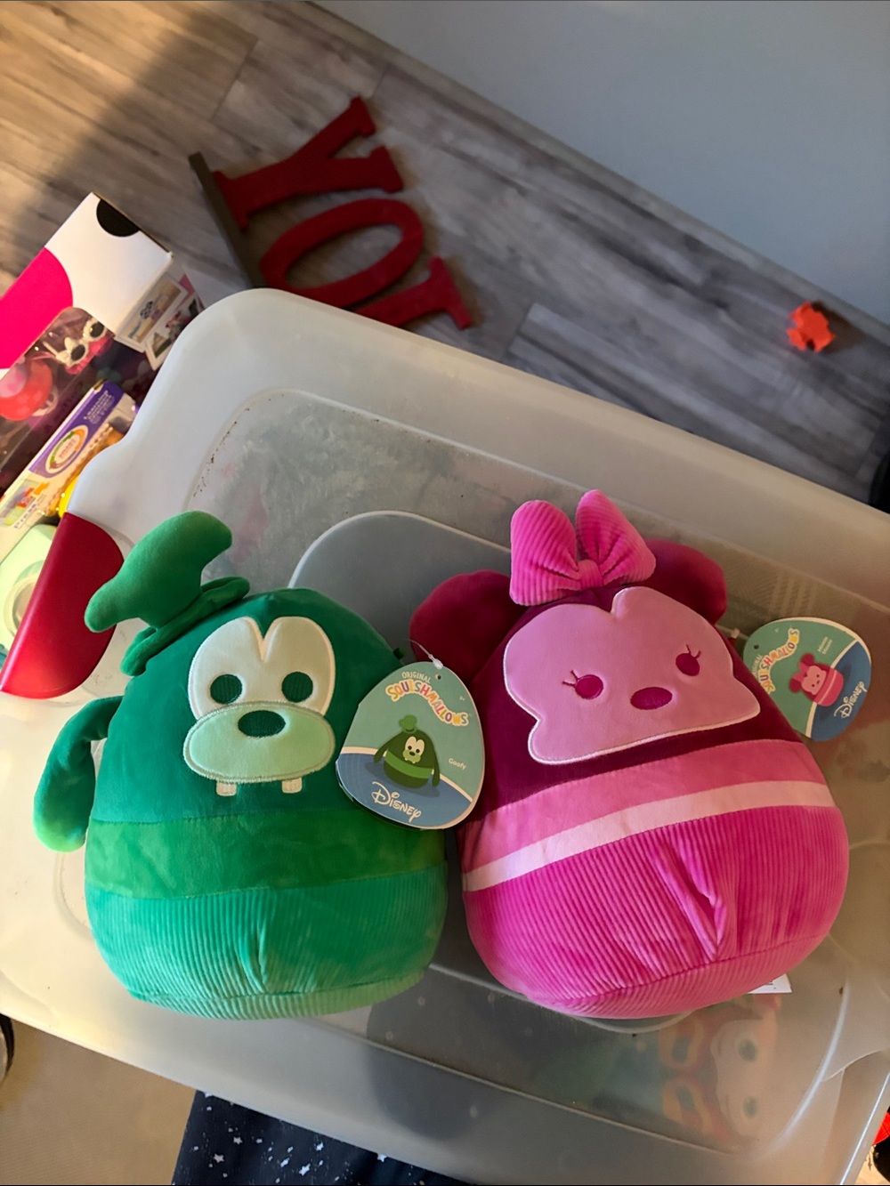 Squishmallows Green Goofy & Pink Minnie Plush Duo
